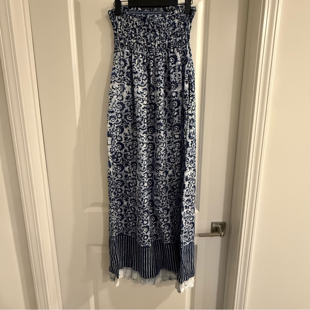 Faherty Margarita Linen Strapless Maxi Dress - Picture 3 of 11